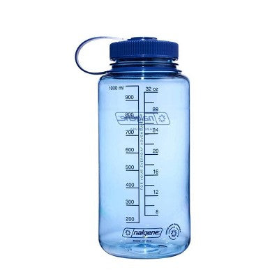Nalgene 32 fl oz Plastic Wide Mouth Water Bottle - Baby Blue: Portable Drinkware, Recycled Content