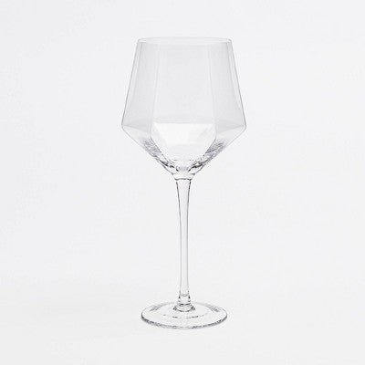 over&back 17.6 fl oz Facet Stemmed Wine Glass Clear