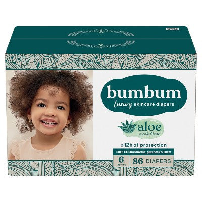 bumbum Luxury Skincare Disposable Diapers - Size 6 - 86ct