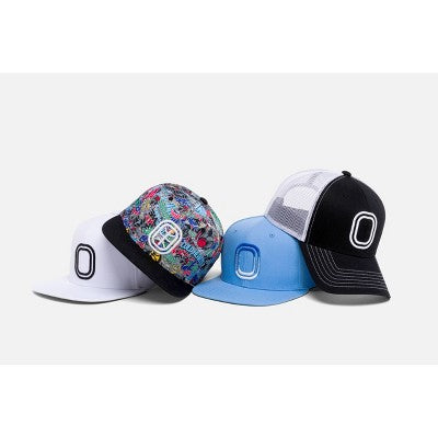 Overtime Adult Flat Brim Snapback 3D Ombre Embroidery Logo Baseball Hat - Blue