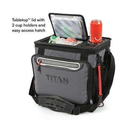 Titan by Arctic Zone 40 Cans/26.5 qt Collapsible Table Top Soft-Sided Cooler - Sharkskin Gray