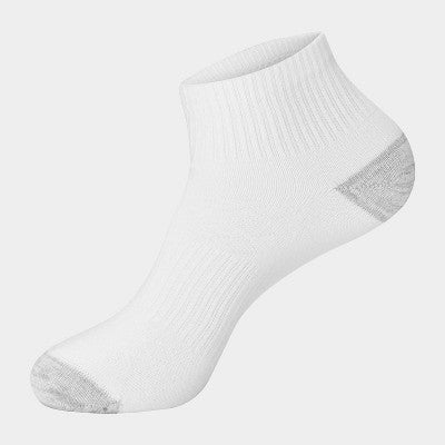 Hanes Premium Women's 6pk Cool Comfort Breathable Ankle Socks - White/Gray 5-9
