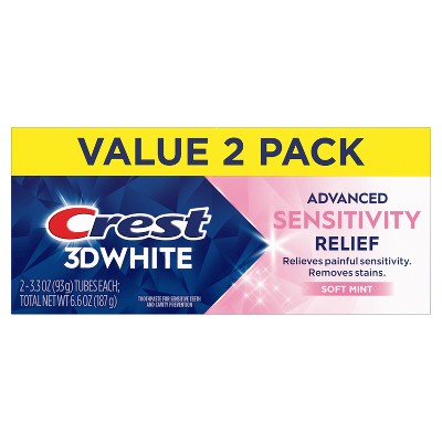 Crest 3D White Advanced Sensitivity Relief Toothpaste - 3.3oz/2pk