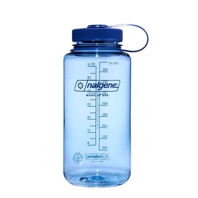 Nalgene 32 fl oz Plastic Wide Mouth Water Bottle - Baby Blue: Portable Drinkware, Recycled Content