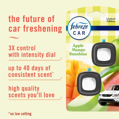 Febreze Car Air Freshener - Apple Mango Sunshine - 0.13 fl oz/2ct
