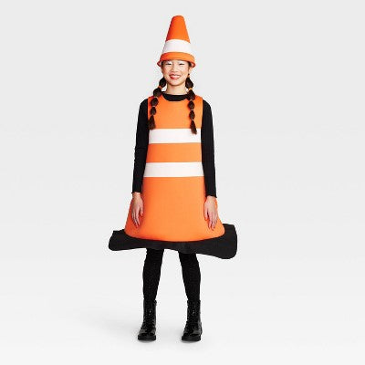Kids' and Adult Glow in the Dark Construction Cone Halloween Costume with Headpiece One Size - Hyde and EEK! Boutique (LOCAL PICKUP ONLY)