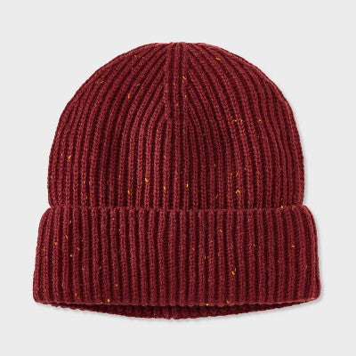 Men's Ribbed Plaited Beanie - Goodfellow & Co Orange