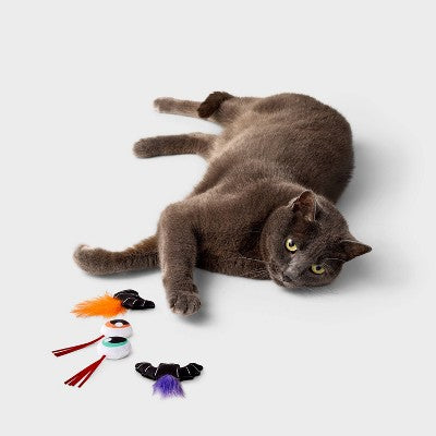 Eyeball Cat Plush Toy Set - 4pk - Boots & Barkley