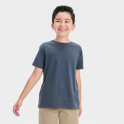 Boys' Short Sleeve T-Shirt - Cat & Jack Charcoal Gray XL Husky