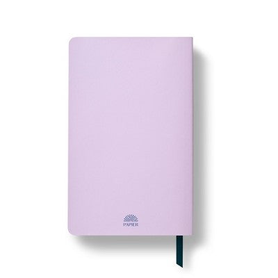 PAPIER 150pg Ruled Notebook Faux Leather Notes Lilac Soft Cover