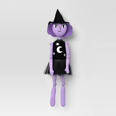 Hanging Knit Character Witch Decorative Sculpture - Hyde and EEK! Boutique Black/Purple (LOCAL PICKUP ONLY)