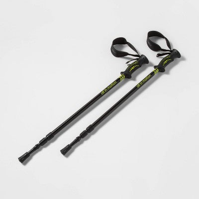2pk Adjustable Trekking Poles Black - All In Motion: Aluminum, Rubber Handles (LOCAL PICKUP ONLY)