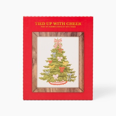 Love x June Christmas Tree Paint-By-Number Canvas Kit with Frame