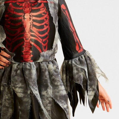 Kids' Mystic Red Glitter Halloween Costume Shiny Bones M - Hyde & EEK! Boutique (LOCAL PICKUP ONLY)