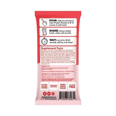 Clean Simple Eats Clear Protein Powder Strawberry Pina Colada - 0.98oz/1 Stick
