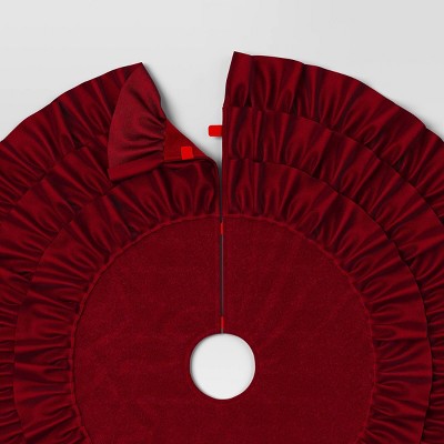 48" Christmas Ruffle Tree Skirt Burgandy - Wondershop (LOCAL PICKUP ONLY)