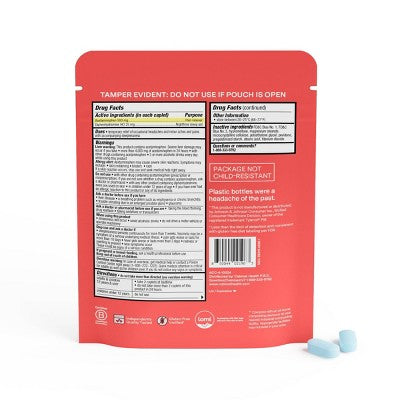 Cabinet Health Acetaminophen Pain Reliever and Nighttime Sleep Aid Refill Compostable Gusset Pouch - 120ct