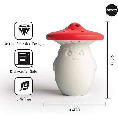Ototo Fun Guy Fridge Deodorizer: BPA-Free Silicone, Dishwasher-Safe, Red & White, Refrigerator Organizer, 4.44" Height