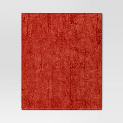 Solid Colored Plush Throw Blanket Red - Room Essentials