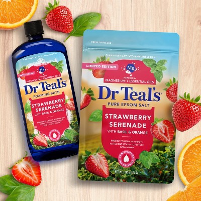 Dr Teal's Strawberry Serenade Foaming Bubble Bath with Basil & Orange - 34 fl oz