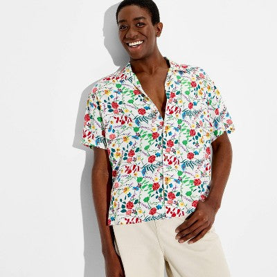 Pride Adult Short Sleeve Woven Top - Floral M
