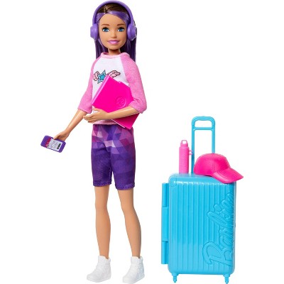Barbie 12.7" Skipper Doll Black Hair/Brown Eyes & Accessories Travel Set