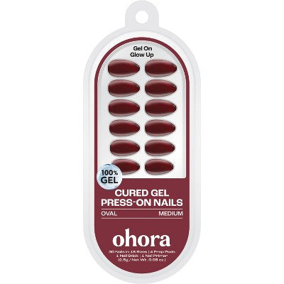 Ohora Gel Nail Art Gel Tip - Royal Burgundy - 30ct