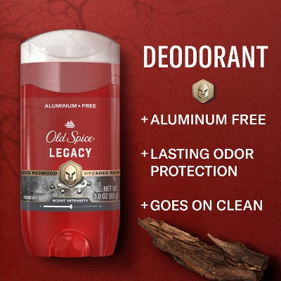 Old Spice Men's Long-Lasting Freshness 24-Hour Odor Protection Red Collection Deodorant - Legacy - 3oz