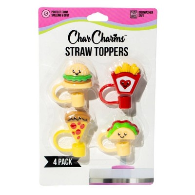 CharCharms 4pk Food Straw Toppers