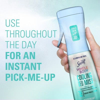 Secret Whole Body Cooling Aluminum-Free Deodorant Mist - Invigorating Mint - 5.2 oz: Whole Body, Normal Skin