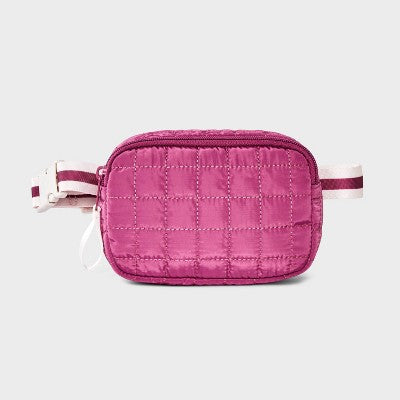 Girls' Quilted Fanny Crossbody Bag - Cat & Jack Maroon