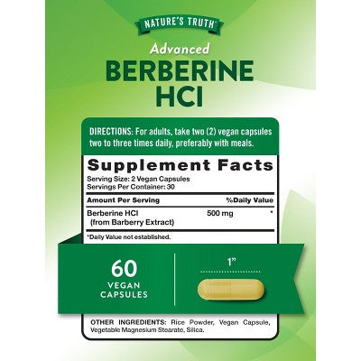 Nature's Truth Berberine Supplement 500mg | 60 Capsules