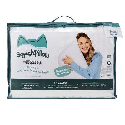 SquishPillow by Original Squishmallows Soft Bed Pillow and Ultra Soft Pillowcase Cover