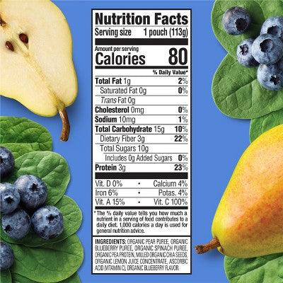 HappyTot Fiber & Protein Organic Pears Blueberries & Spinach Baby Food - 4oz