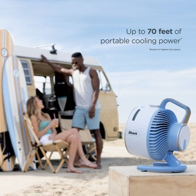Shark FlexBreeze HydroGo Ultra-Powerful Portable Fan Mists Indoors and Outdoors FA05BL Glacier