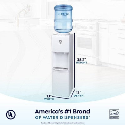 Primo Water Dispenser: Freestanding Electric, Hot & Cold, 135.26 Volume, Energy Star Certified, 1-Year Warranty (LOCAL PICKUP ONLY)