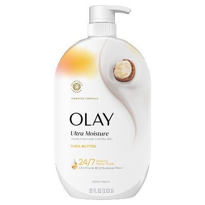 Olay Ultra Moisture Shea Butter, Vitamin B3 and Hyaluronic Blend Body Wash - 35 fl oz: For Whole Body, Normal to Dry Skin