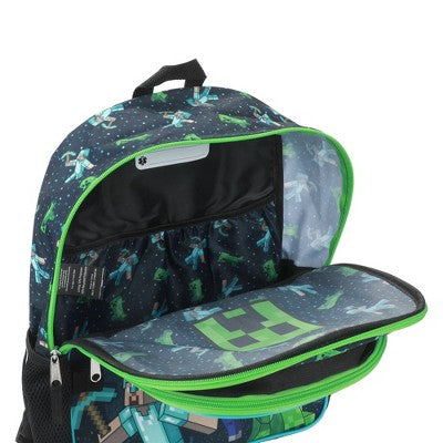 Minecraft 16" Backpack 5pc Set with Headphones - Black