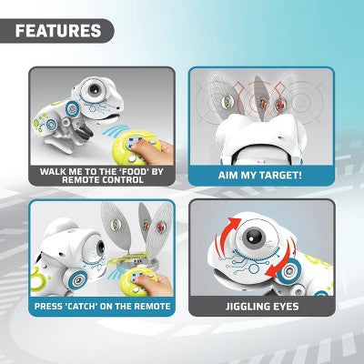 ROBO FROG Interactive Remote Control Toy with Tongue Flick Action, Catch Coins Game, Sound Effects and Target Board
