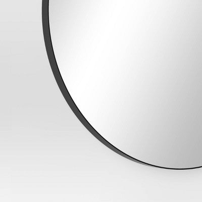 28" Round Infinity Circle Mirror Black - Threshold: Modern Powder-Coated Metal Frame, Wall Mounted (LOCAL PICKUP ONLY)