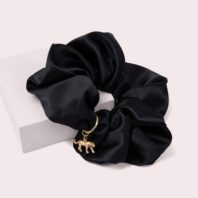 The Hair Edit Charming Ruched Ribbon Satin Scrunchie