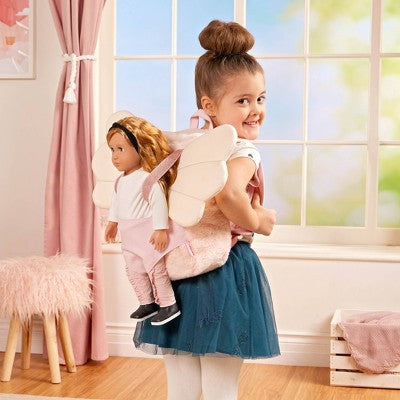 Our Generation Be Magical Doll Carrier Backpack with Wings for Kids' & 18" Dolls: Fits 16-19 Inch Doll, Polyester Material