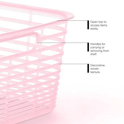 Aria Jelly Decorative Basket Large Pink - Brightroom