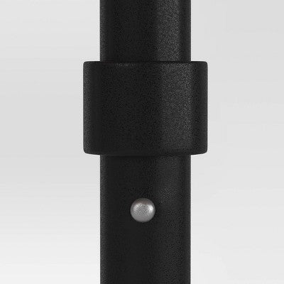 7.5' Plaid Scalloped Edge Outdoor Round Patio Market Umbrella with Black Pole - Threshold (LOCAL PICKUP ONLY)