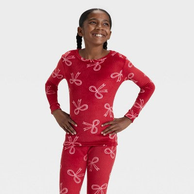 Girls' Long Sleeve Snuggly Soft Pajama Set - Cat & Jack Red 14