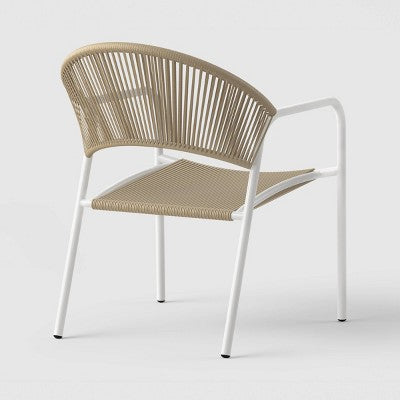 Mackworth Outdoor Stacking Patio Club Chair White - Threshold (LOCAL PICKUP ONLY)