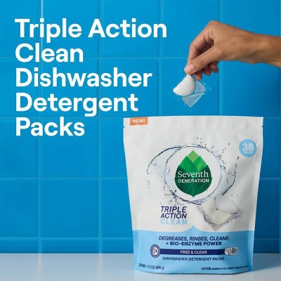Seventh Generation Triple Action Clean Dishwasher Detergent Packets - 16ct