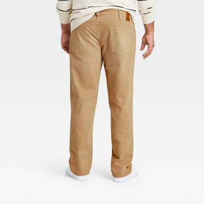 Men's Big & Tall Athletic Fit Relaxed Leg Jeans - Goodfellow & Co Khaki 46x34