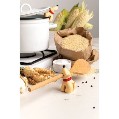 Ototo Buddy Spoon Holder & Steam Releaser Beige: Silicone, Dishwasher-Safe, 4.86" Height, 0.16 lbs, Spoon Rests
