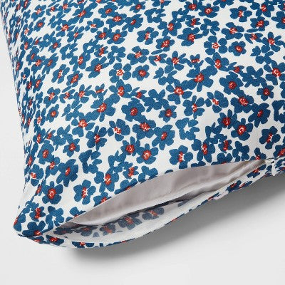 2pk Microfiber Body Pillow Cover Floral/Navy - Room Essentials